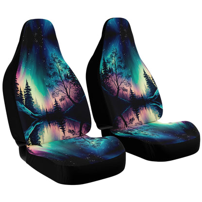 Northern Lights 8 Car Seat Covers - Front Seat Cover or Full Set Front and Back Seat Cover Universal Fit