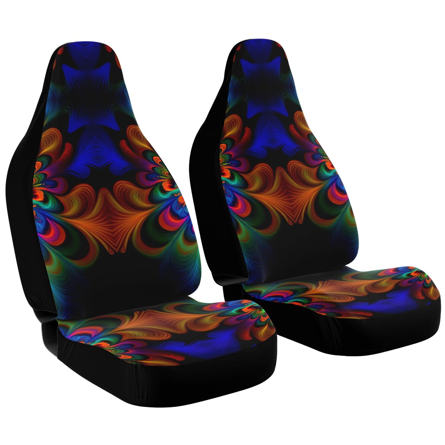 Orange Tie Dye Car Seat Cover - Front Seat Cover or Full Set Front and Back Seat Cover Universal Fit