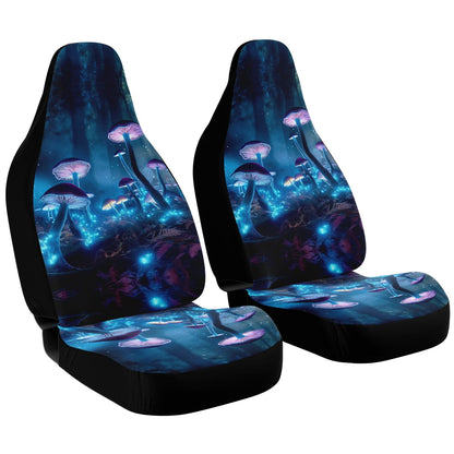 Blue Mushroom Car Seat Cover - Front Seat Cover or Full Set Front and Back Seat Cover Universal Fit