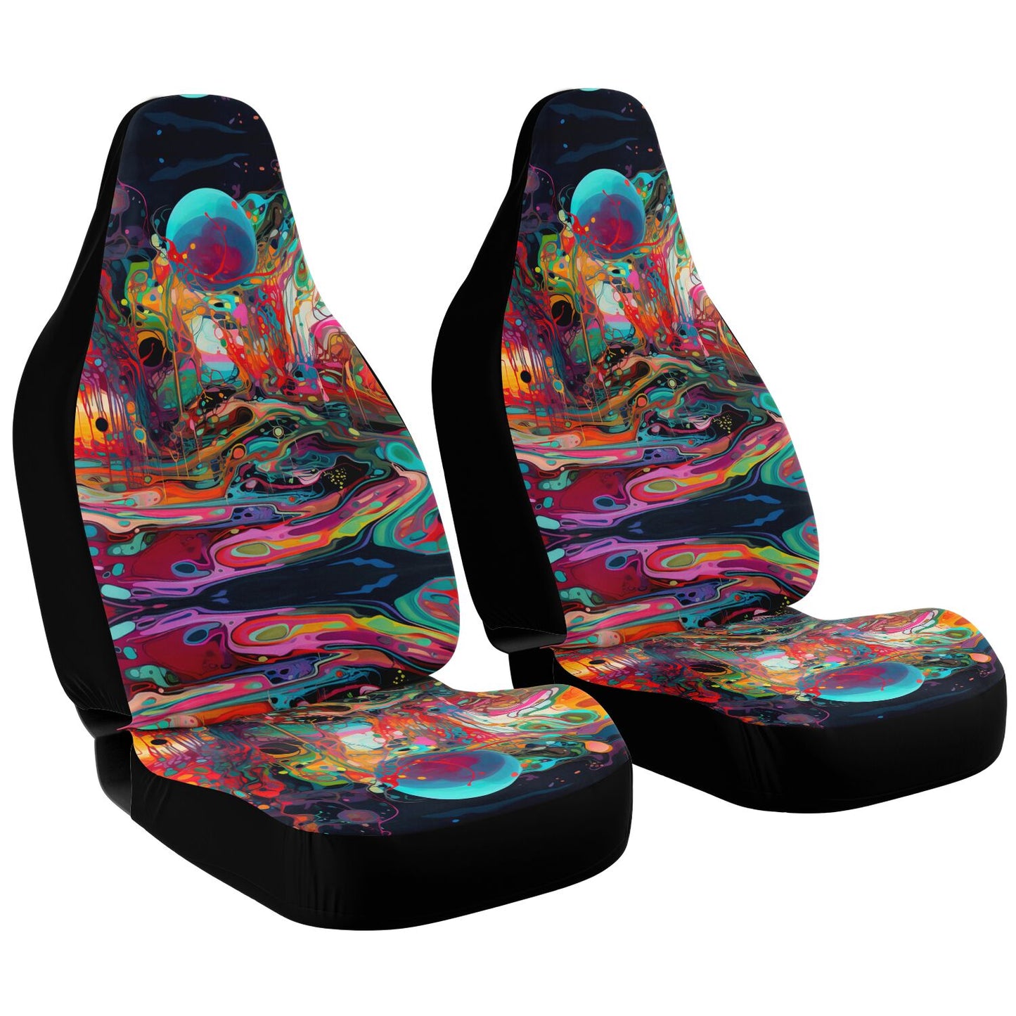 Psychedelic Landscape 3 Car Seat Cover - Front Seat Cover or Full Set Front and Back Seat Cover Universal Fit