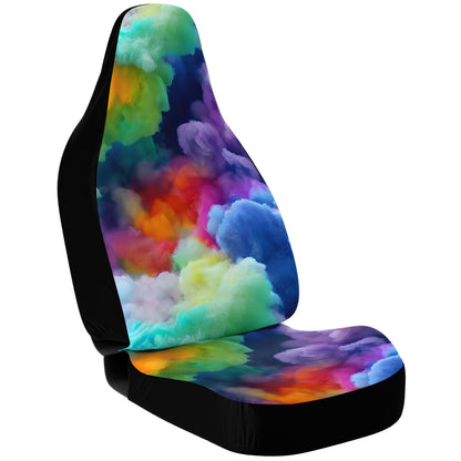 Rainbow Cotton Candy Clouds Car Seat Covers - Front Seat Cover or Full Set Front and Back Seat Cover Universal Fit