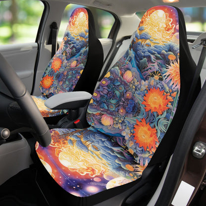 Red Sky Moon Scape Car Seat Cover - Front Seat Cover or Full Set Front and Back Seat Cover Universal Fit