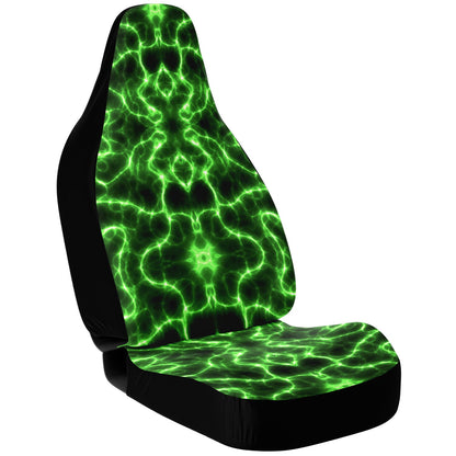 Green Lightning Car Seat Cover - Front Seat Cover or Full Set Front and Back Seat Cover Universal Fit