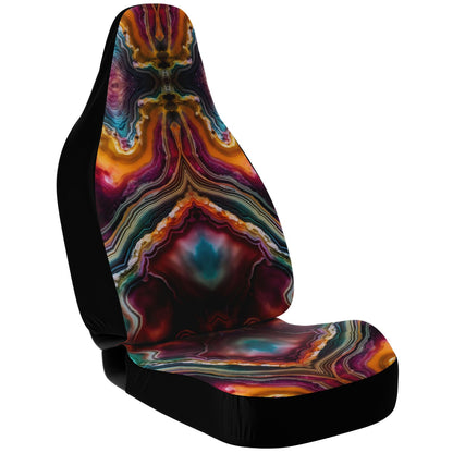 Cracked Geode Car Seat Cover - Front Seat Cover or Full Set Front and Back Seat Cover Universal Fit