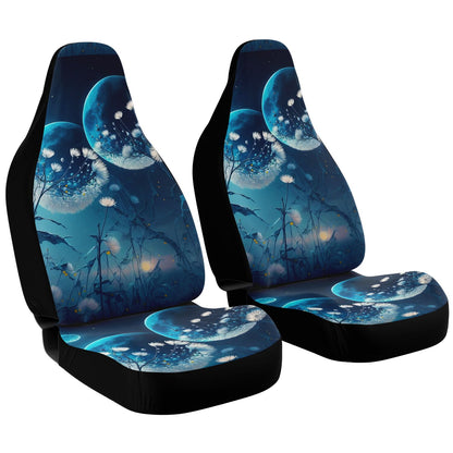 Blue Moon Dandelion Car Seat Cover - Front Seat Cover or Full Set Front and Back Seat Cover Universal Fit