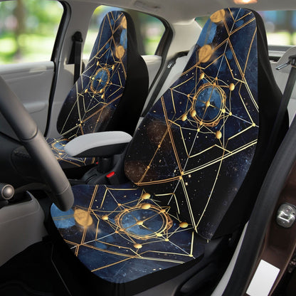 Cosmic Sacred Geometry Star Points 7 Car Seat Covers - Front Seat Cover or Full Set Front and Back Seat Cover Universal Fit