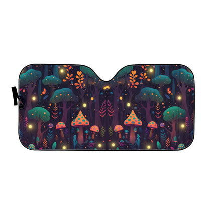 Whimsical Mushroom Forest Auto Sun Shade - Car Shades for Vehicle Windscreen Shield Sun Covers