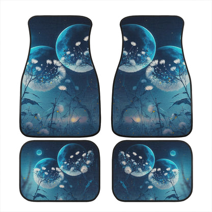 Blue Moon Dandelion Car Mats - Set of 2 or 4 Car Floor Mats Car Accessories