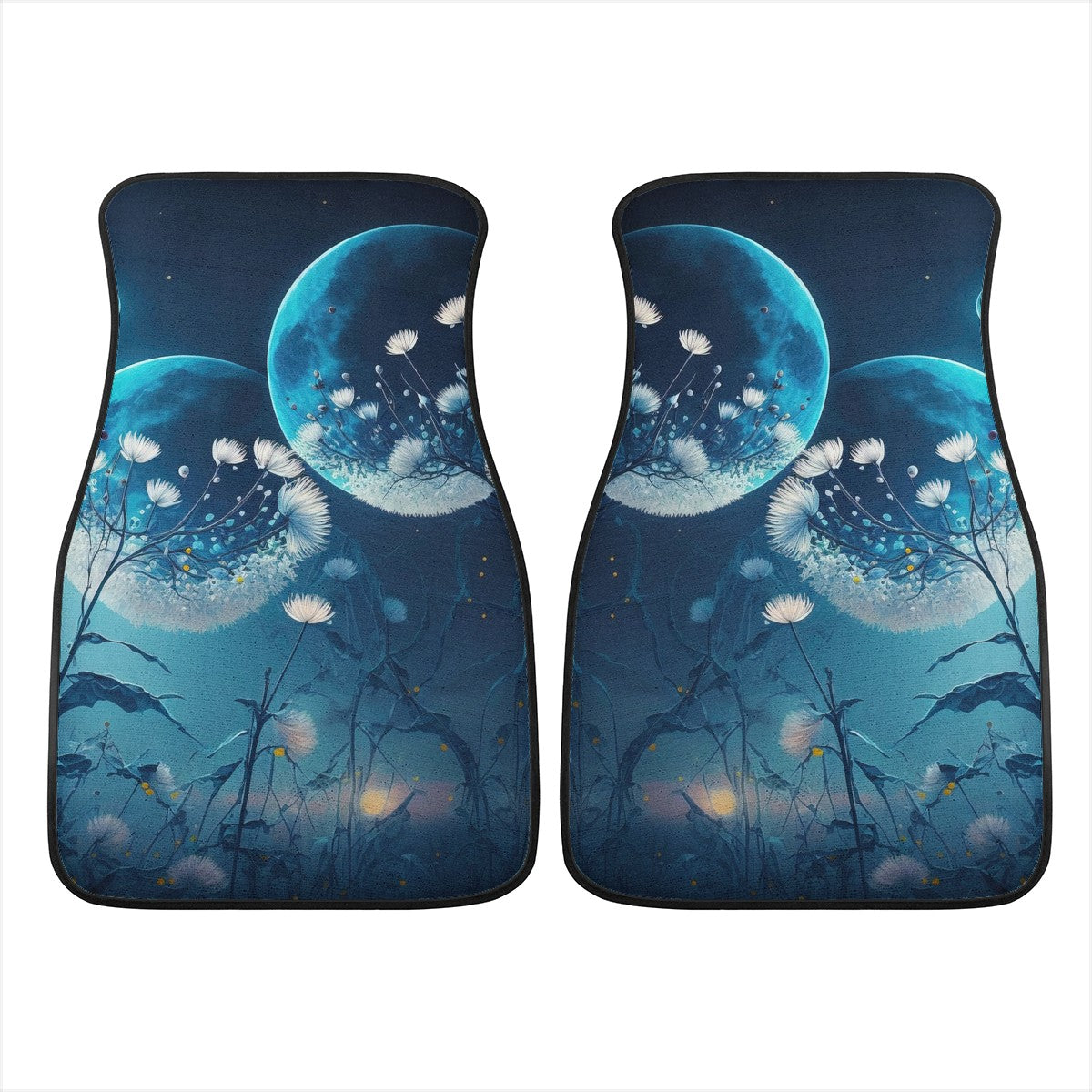 Blue Moon Dandelion Car Mats - Set of 2 or 4 Car Floor Mats Car Accessories