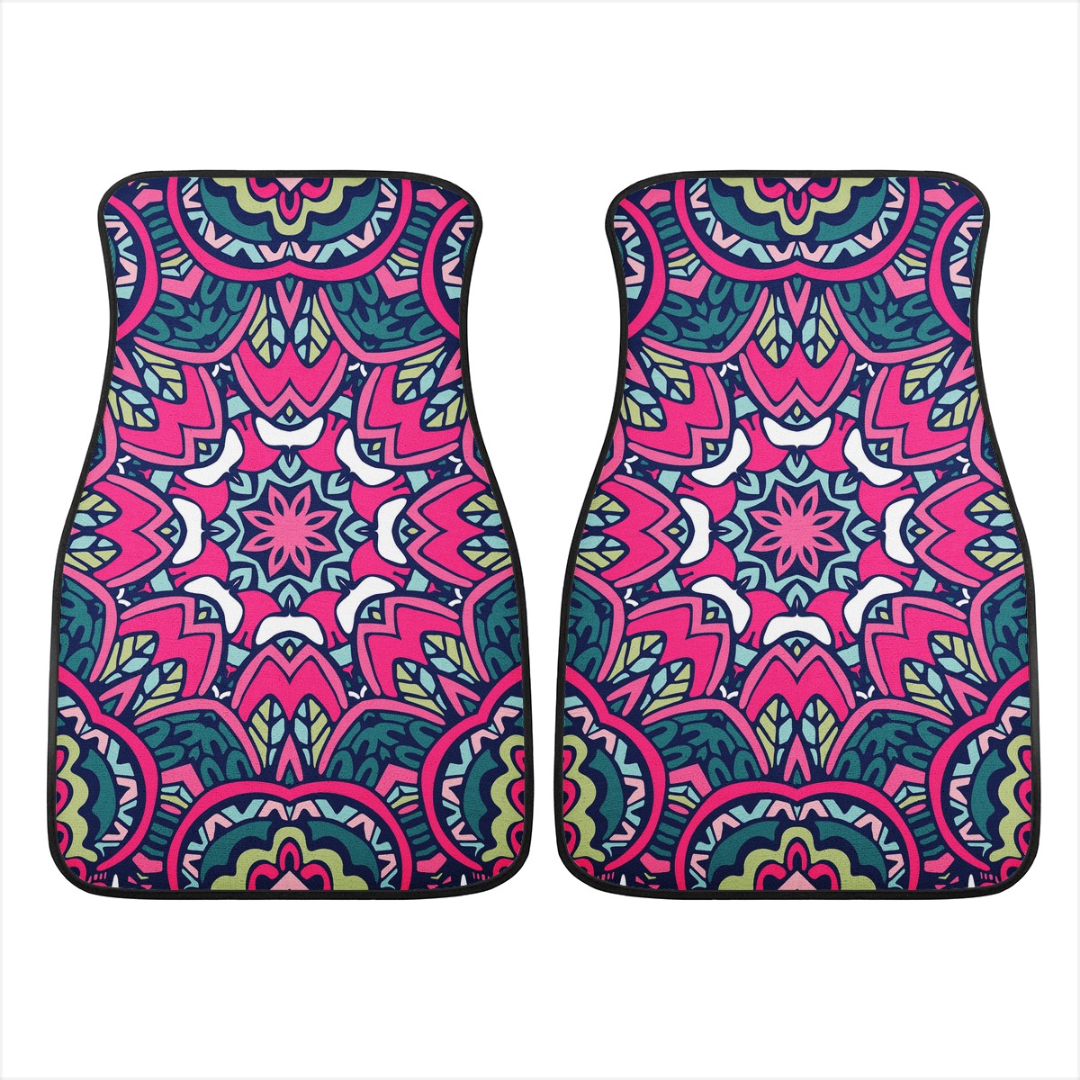 Funky Pink Mandala Car Mats - Set of 2 or 4 Car Floor Mats Car Accessories