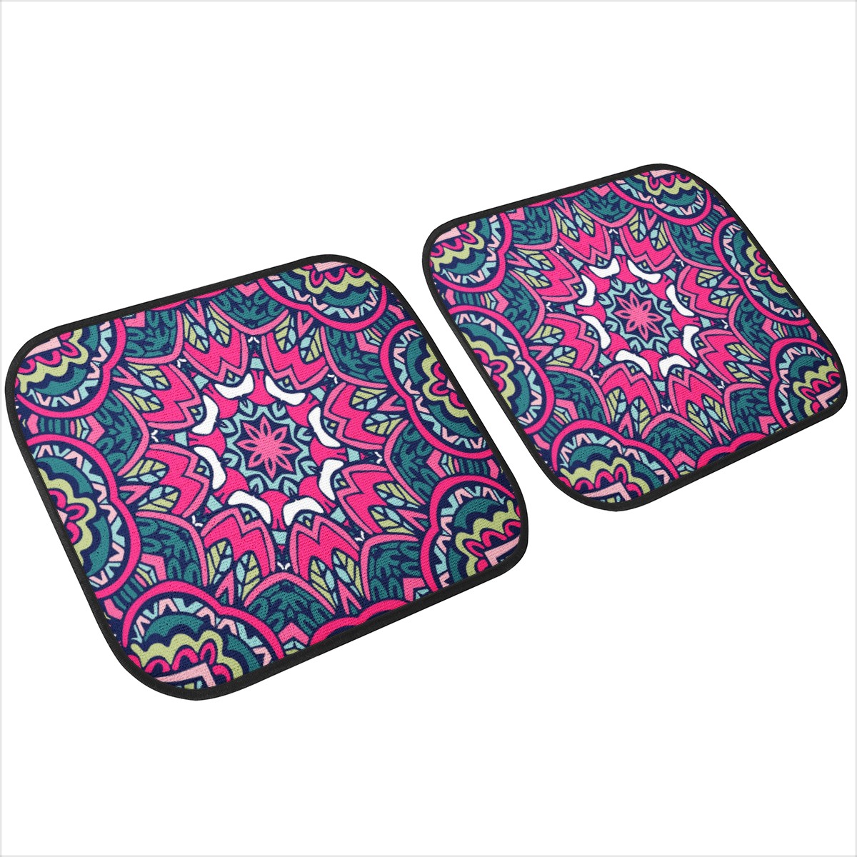 Funky Pink Mandala Car Mats - Set of 2 or 4 Car Floor Mats Car Accessories