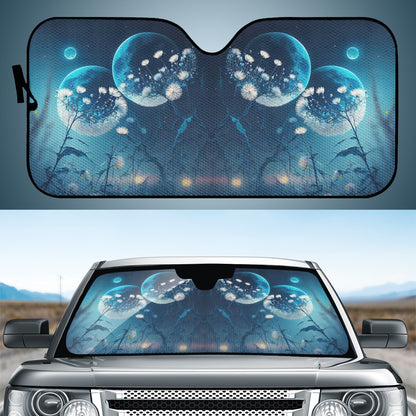 Blue Moon Dandelion Auto Sun Shade - Car Shades for Vehicle Windscreen Shield Sun Covers