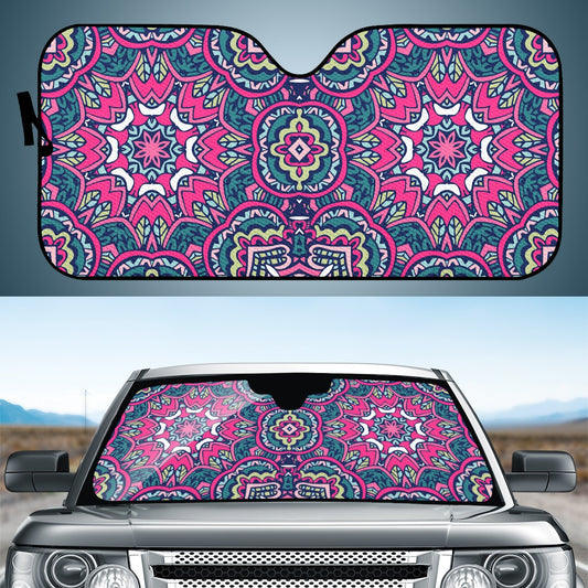 Funky Pink Mandala Auto Sun Shade - Car Shade for Vehicle Windscreen Shield Sun Covers