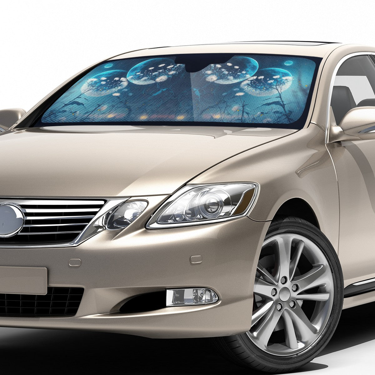 Blue Moon Dandelion Auto Sun Shade - Car Shades for Vehicle Windscreen Shield Sun Covers