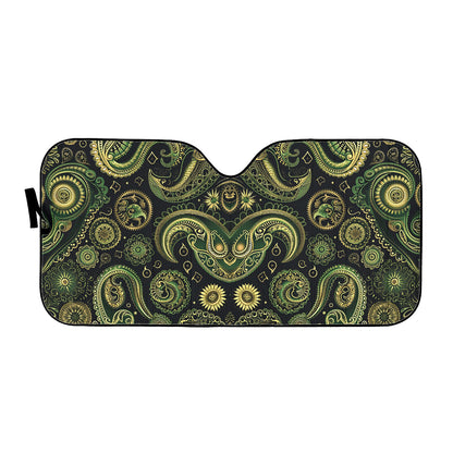 Paisley Vintage Green Auto Sun Shade - Car Shades for Vehicle Windscreen Shield Sun Covers