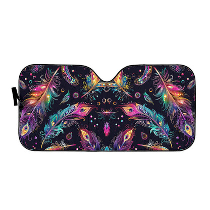 Mystical Bright Feathers Auto Sun Shade - Car Shades for Vehicle Windscreen Shield Sun Covers