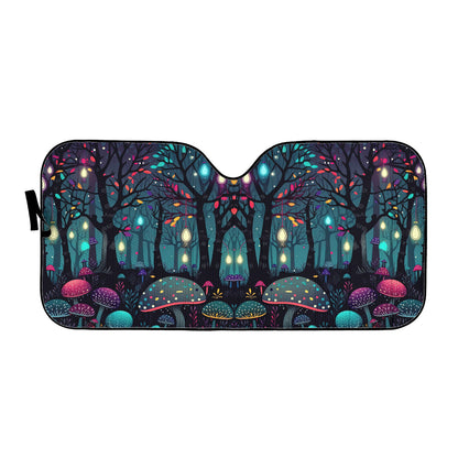 Glowing Mushroom Forest Auto Sun Shade - Car Shades for Vehicle Windscreen Shield Sun Covers