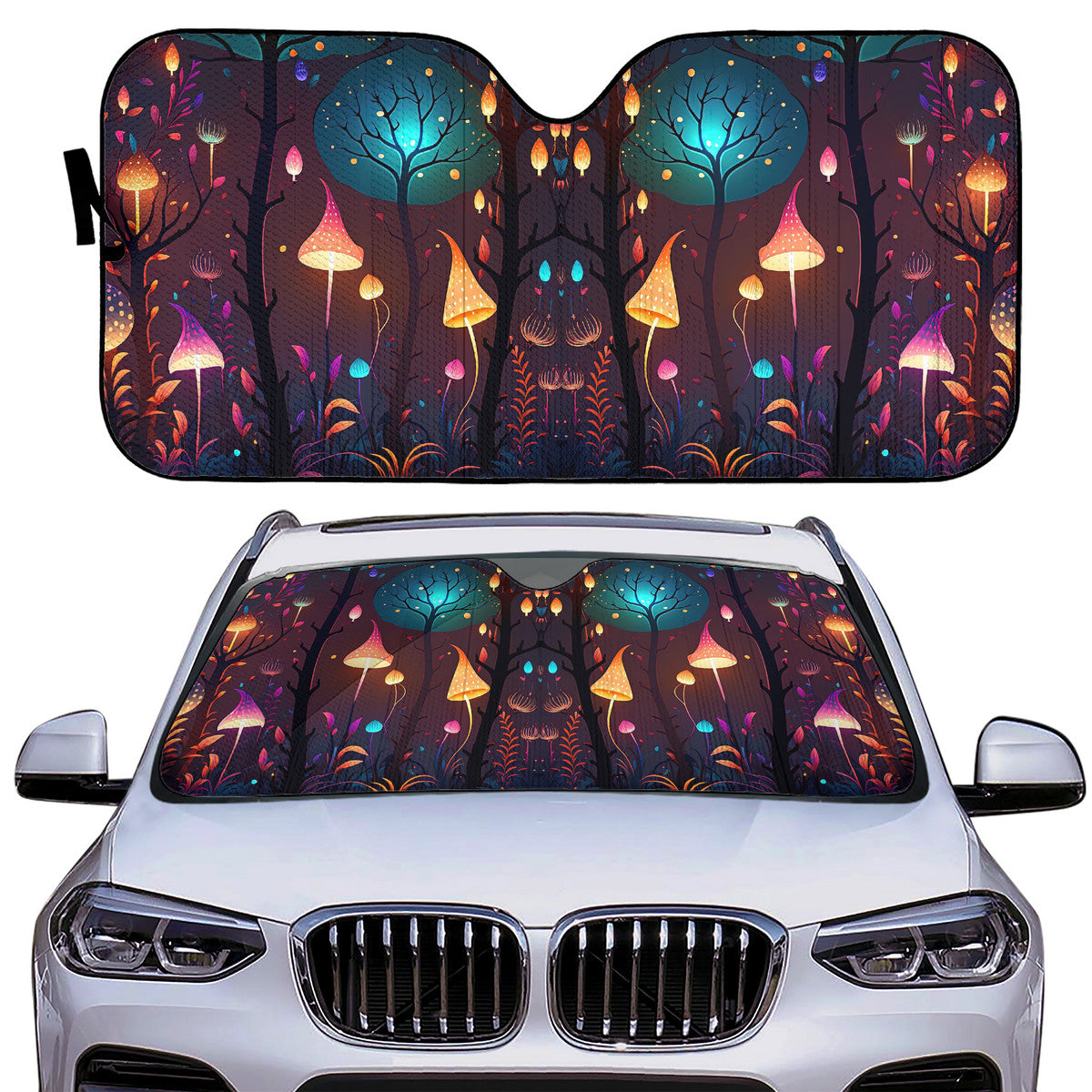 Magical Mushroom Forest Auto Sun Shade - Car Shade for Vehicle Windscreen Shield Sun Covers