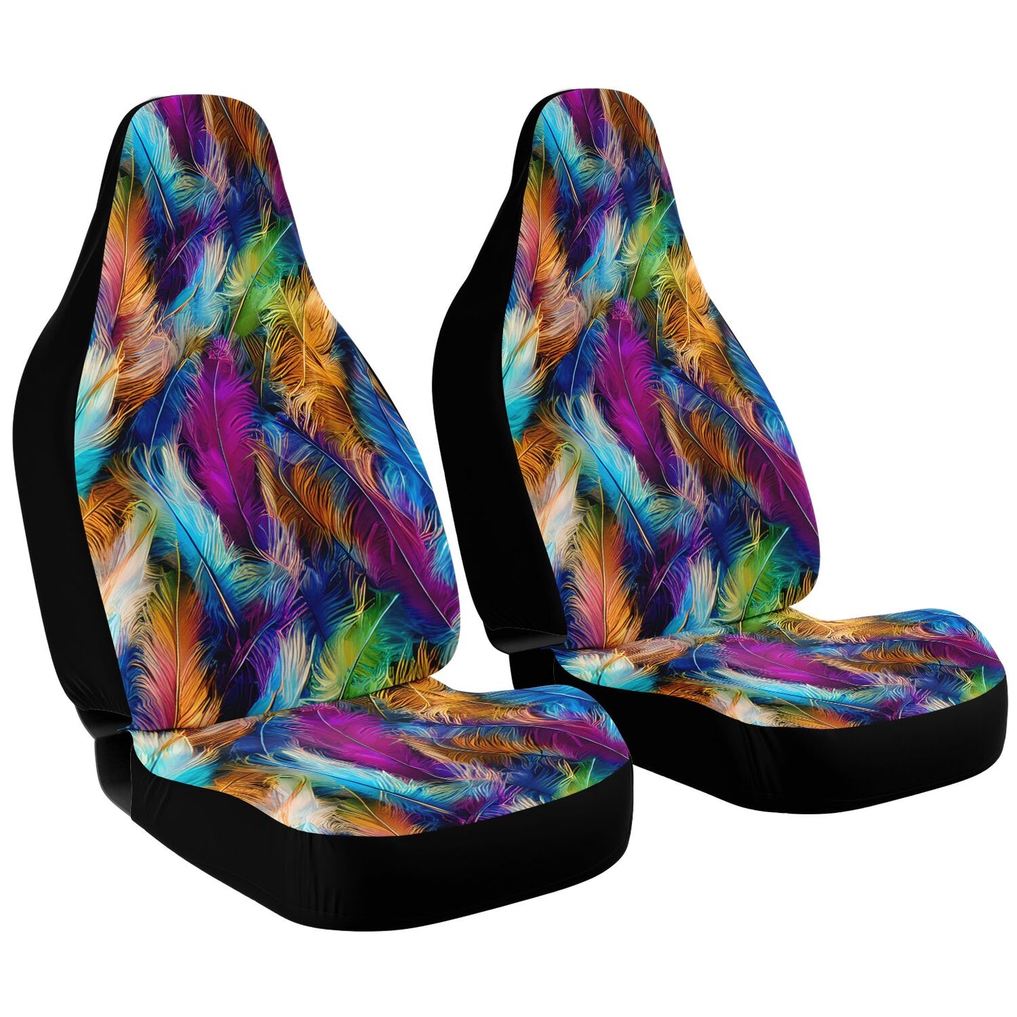 Bright Feathers Car Seat Covers - Front Seat Cover or Full Set Front and Back Seat Cover Universal Fit