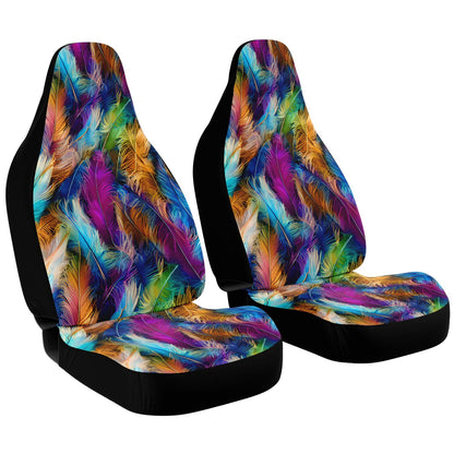 Bright Feathers Car Seat Covers - Front Seat Cover or Full Set Front and Back Seat Cover Universal Fit