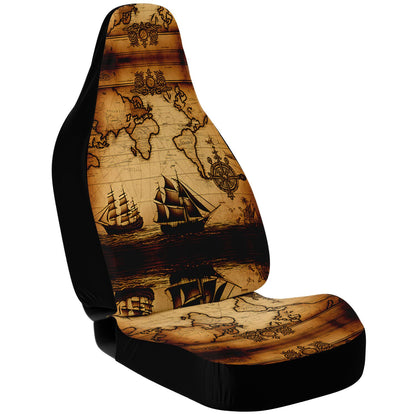 Old Ship Maps 11 Car Seat Covers - Front Seat Cover or Full Set Front and Back Seat Cover Universal Fit