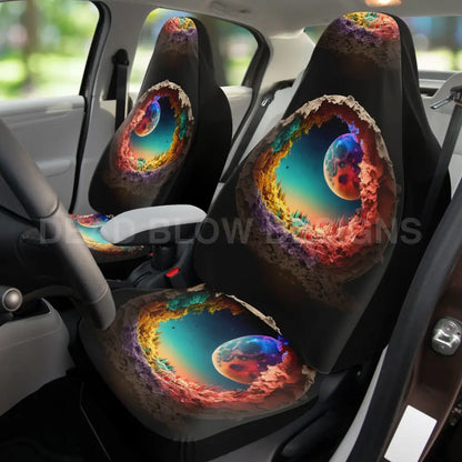 Alien Moon Car Seat Covers - Front Seat Cover or Full Set Front and Back Seat Cover Universal Fit