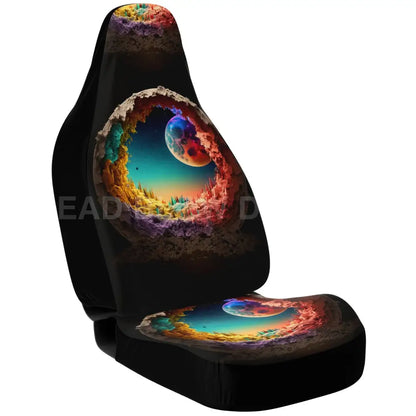 Alien Moon Car Seat Covers - Front Seat Cover or Full Set Front and Back Seat Cover Universal Fit