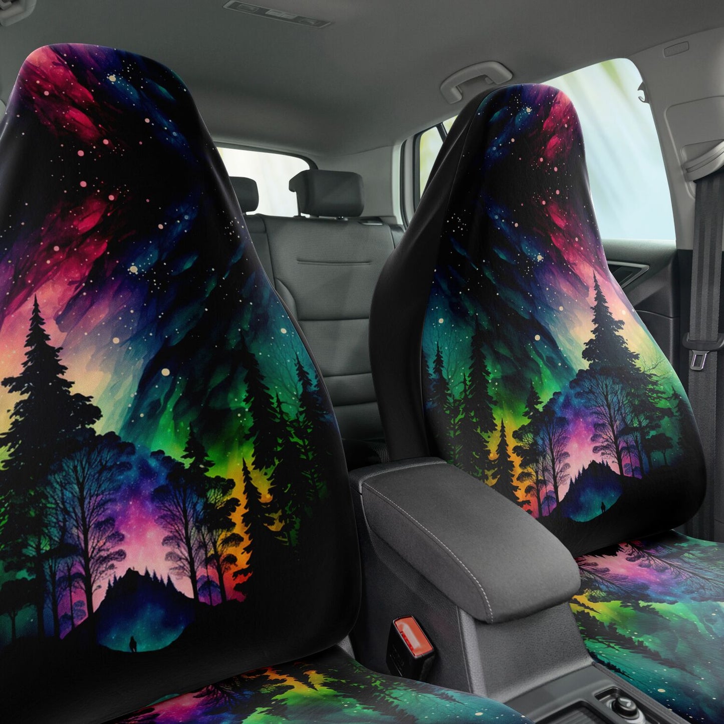 Northern Lights 10 Car Seat Covers - Front Seat Cover or Full Set Front and Back Seat Cover Universal Fit
