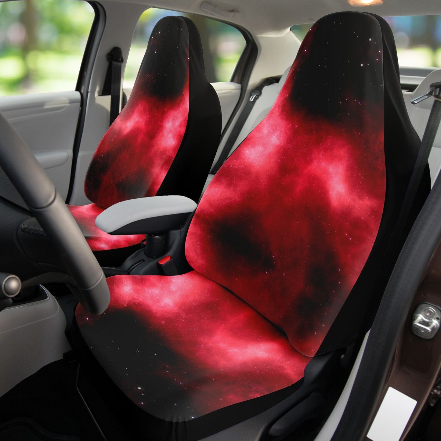 Red Mars Galaxy Car Seat Covers - Front Seat Cover or Full Set Front and Back Seat Cover Universal Fit