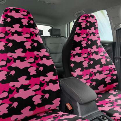 Pink & Black Camo Car Seat Covers - Front Seat Cover or Full Set Front and Back Seat Cover Universal Fit