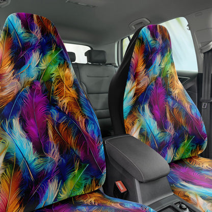 Bright Feathers Car Seat Covers - Front Seat Cover or Full Set Front and Back Seat Cover Universal Fit