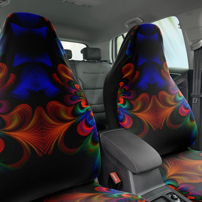 Orange Tie Dye Car Seat Cover - Front Seat Cover or Full Set Front and Back Seat Cover Universal Fit
