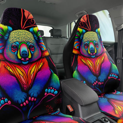 Psycho Koala Car Seat Cover - Front Seat Cover or Full Set Front and Back Seat Cover Universal Fit