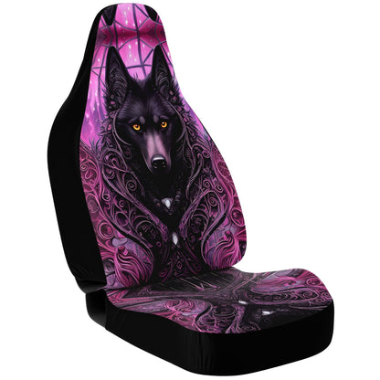 Wolf Midnight Purple Car Seat Covers - Front Seat Cover or Full Set Front and Back Seat Cover Universal Fit
