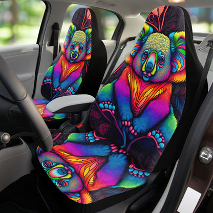 Psycho Koala Car Seat Cover - Front Seat Cover or Full Set Front and Back Seat Cover Universal Fit