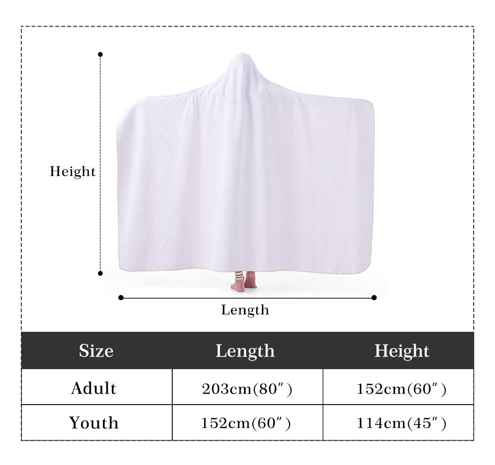 Psycho Rabbit Hooded Blanket - Micro Fleece Lining Cosy Sherpa Blanket