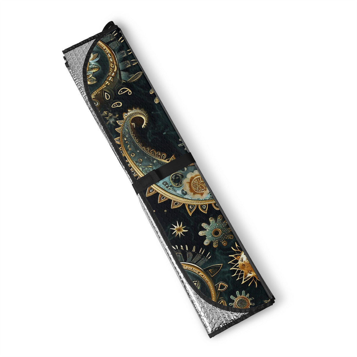 Paisley Print Black Auto Sun Shade - Car Shades for Vehicle Windscreen Shield Sun Covers