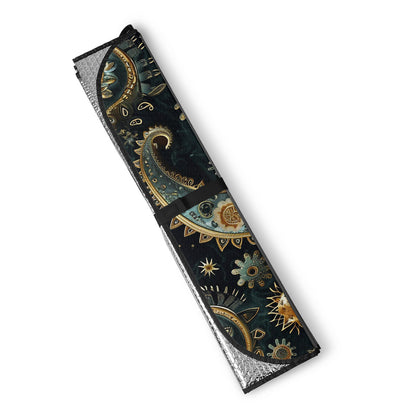 Paisley Print Black Auto Sun Shade - Car Shades for Vehicle Windscreen Shield Sun Covers