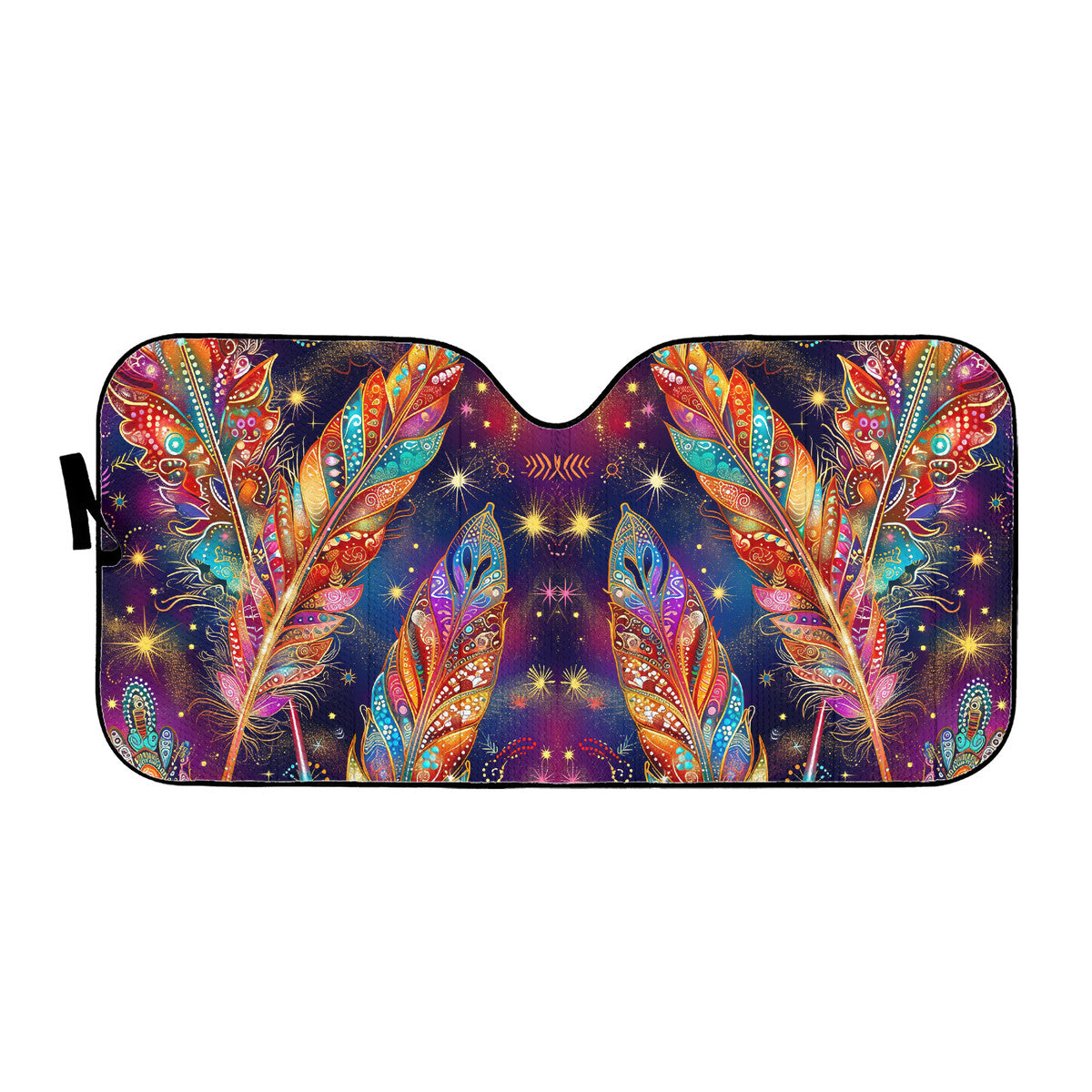 Mystical Vibe Feathers Auto Sun Shades - Car Shade for Vehicle Windscreen Shield Sun Covers