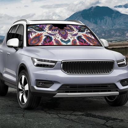 Tribal Feathers Auto Sun Shade - Car Shades for Vehicle Windscreen Shield Sun Covers