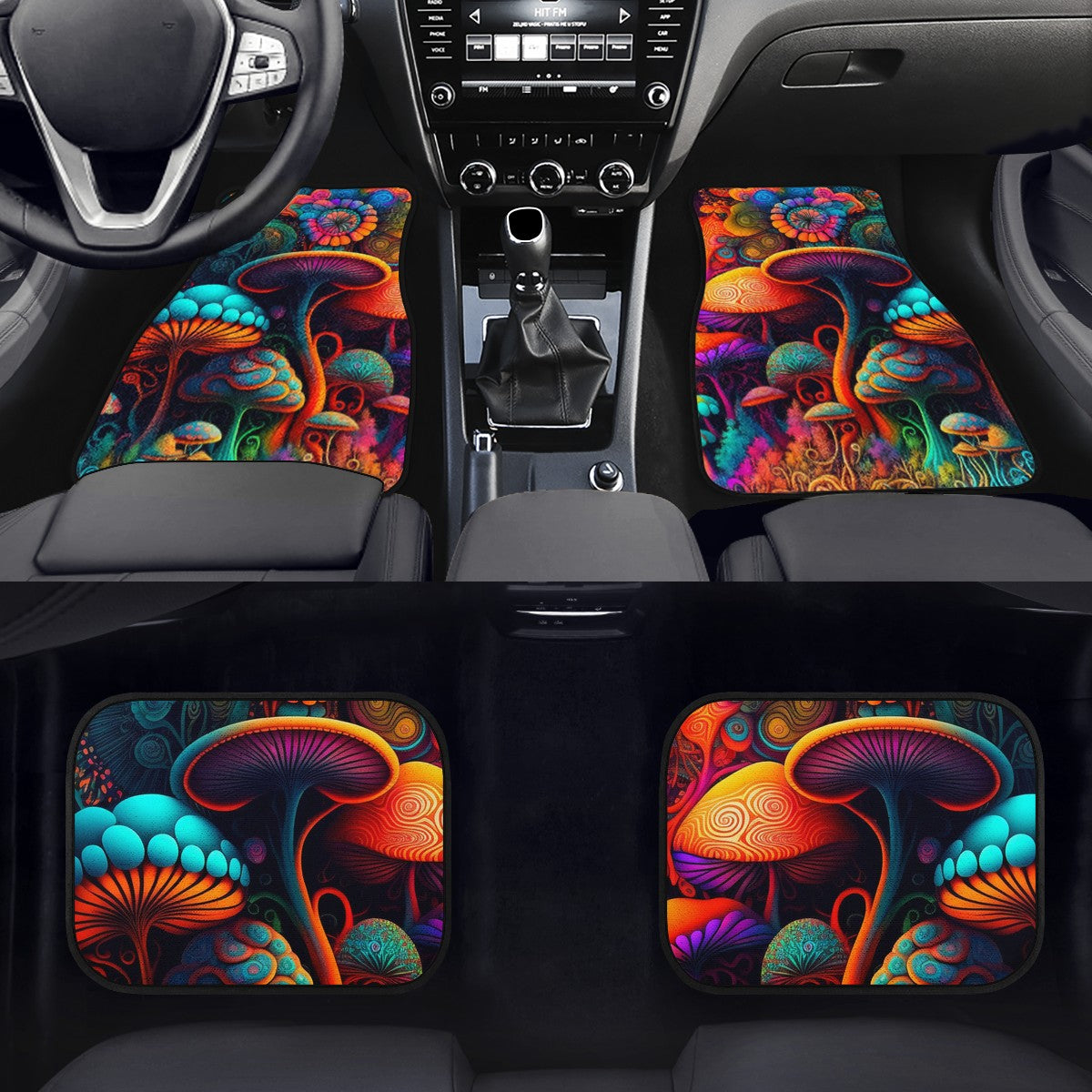Psychedelic Mushrooms Car Mats - Set of 2 or 4 Car Floor Mats Car Accessories
