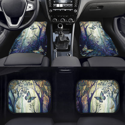 Blue Enchanted Forest Car Mats - Set of 2 or 4 Car Floor Mats Car Accessories