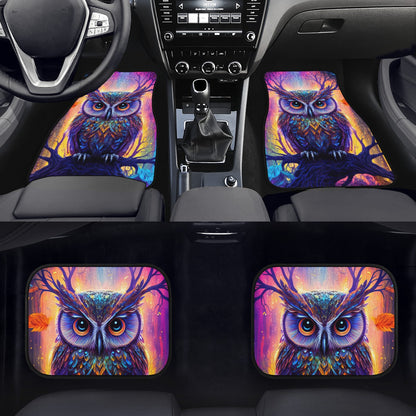 Psychedelic Owl Car Mats - Set of 2 or 4 Car Floor Mats Car Accessories