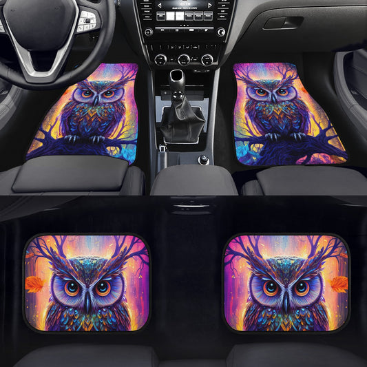 Psychedelic Owl Car Mats - Set of 2 or 4 Car Floor Mats Car Accessories
