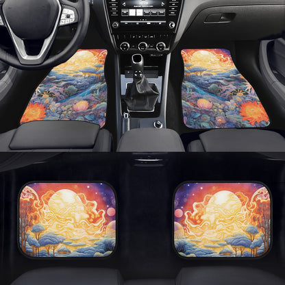 Red Sky Moon Scape Car Mats - Set of 2 or 4 Car Floor Mats Car Accessories