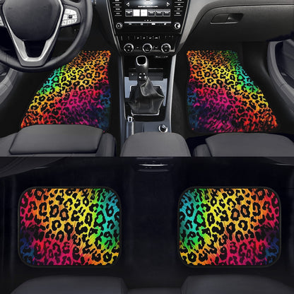 Bright Leopard Skin Print Car Mats - Set of 2 or 4 Car Floor Mats Car Accessories