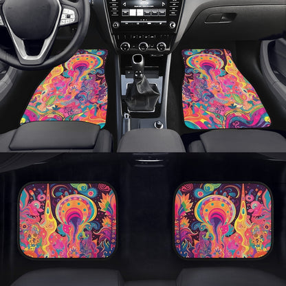 Psychedelic Spaceships Car Mats - Set of 2 or 4 Car Floor Mats Car Accessories