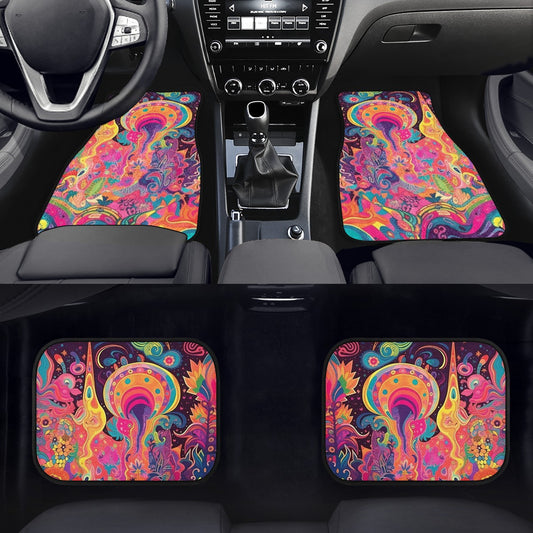 Psychedelic Spaceships Car Mats - Set of 2 or 4 Car Floor Mats Car Accessories