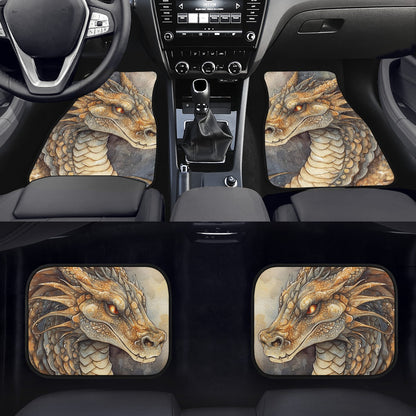 Golden Dragon Car Mats - Set of 2 or 4 Car Floor Mats Car Accessories