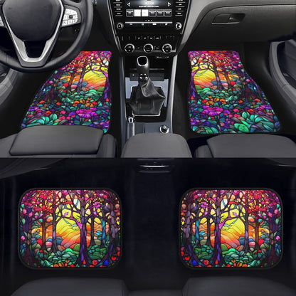 Pink Stained Glass Car Mats - Set of 2 or 4 Car Floor Mats Car Accessories